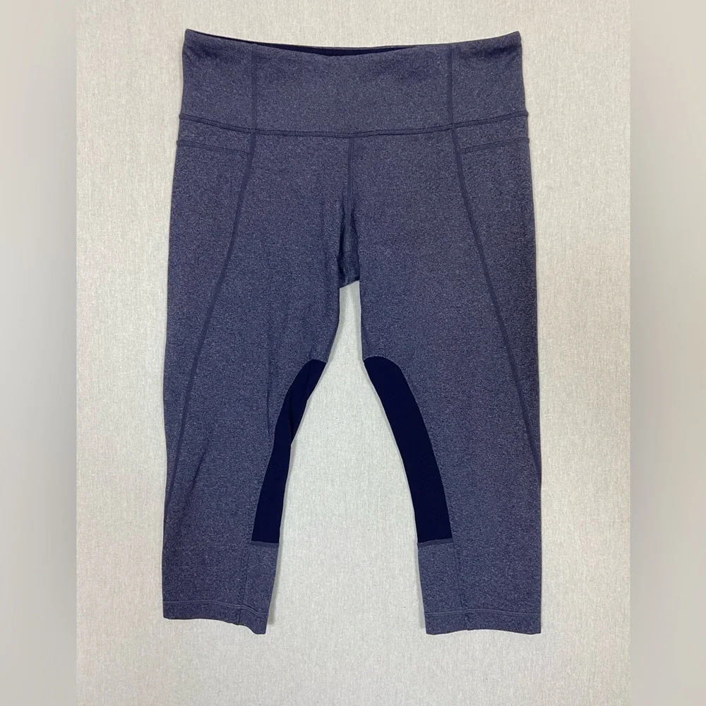 Lululemon Athletica Blue Colorblock 2-Toned Cropped Leggings Size 10